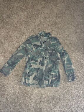 Free People Green Camo Utility Jacket